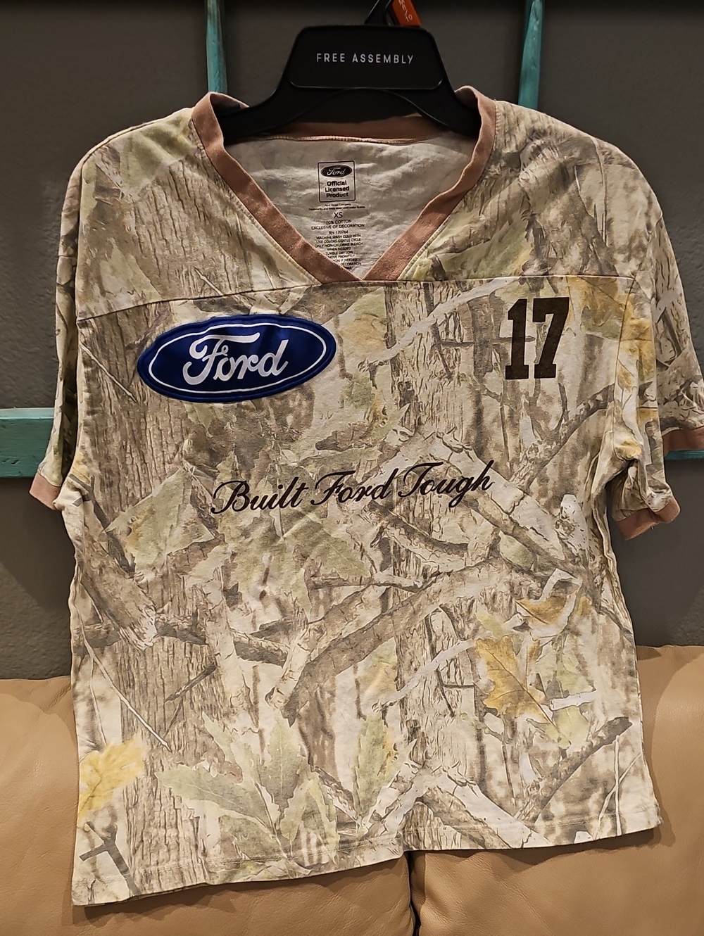 Ford Camo Short Sleeve Shirt with Blue Logo